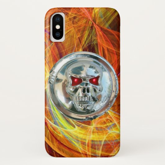 スカルライダー黄色オレンジフラクタル渦巻き Case-Mate iPhoneケース (裏面)