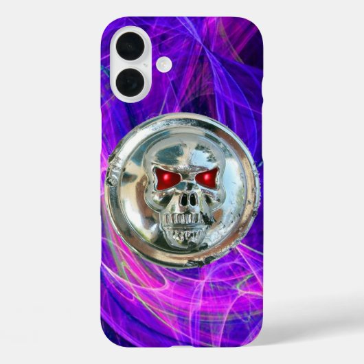 スカルライダーPink Blue Purple Fractal Swirls Case-Mate iPhoneケース (裏面)