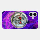 スカルライダーPink Blue Purple Fractal Swirls Case-Mate iPhoneケース (裏面 (横))