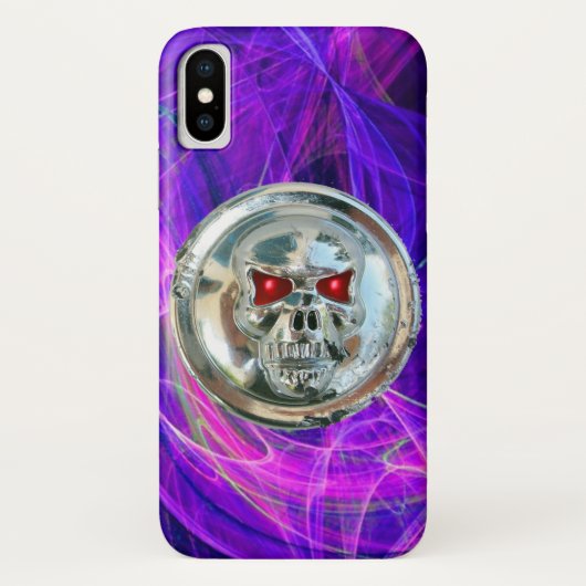 スカルライダーPink Blue Purple Fractal Swirls Case-Mate iPhoneケース (裏面)