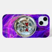 スカルライダーPink Blue Purple Fractal Swirls Case-Mate iPhoneケース (裏面 (横))