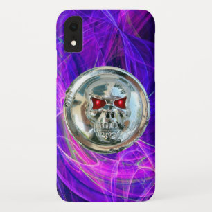 スカルライダーPink Blue Purple Fractal Swirls iPhone XRケース