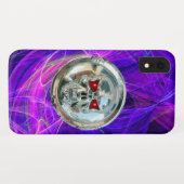 スカルライダーPink Blue Purple Fractal Swirls Case-Mate iPhoneケース (裏面(横))
