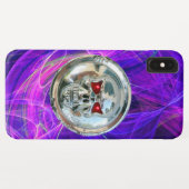 スカルライダーPink Blue Purple Fractal Swirls Case-Mate iPhoneケース (裏面(横))