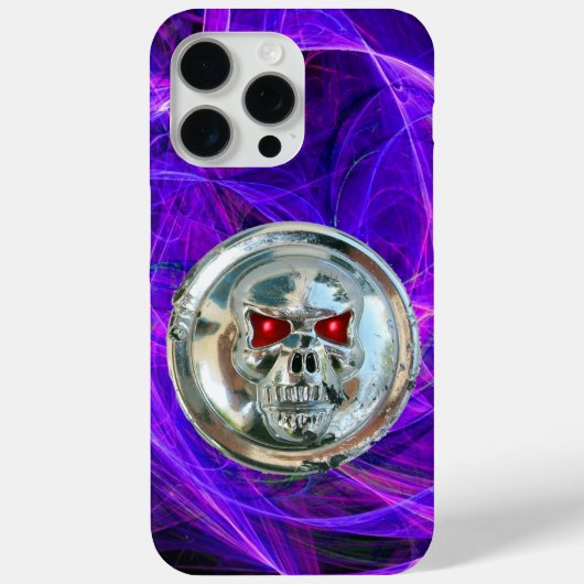 スカルライダーPink Blue Purple Fractal Swirls Case-Mate iPhoneケース (裏面)
