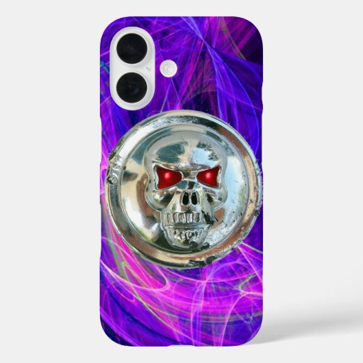 スカルライダーPink Blue Purple Fractal Swirls Case-Mate iPhoneケース (裏面)