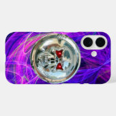 スカルライダーPink Blue Purple Fractal Swirls Case-Mate iPhoneケース (裏面 (横))