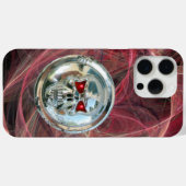 スカルライダーPink Metal Gray Fractal Swarls Case-Mate iPhoneケース (裏面 (横))