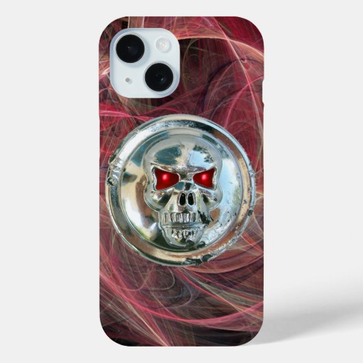 スカルライダーPink Metal Gray Fractal Swarls Case-Mate iPhoneケース (裏面)