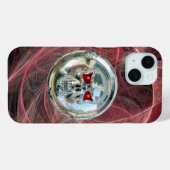 スカルライダーPink Metal Gray Fractal Swarls Case-Mate iPhoneケース (裏面 (横))