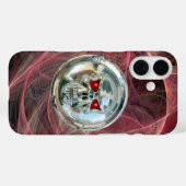 スカルライダーPink Metal Gray Fractal Swarls Case-Mate iPhoneケース (裏面 (横))
