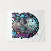 スカルライフタイムステンドグラスキャラクター タペストリー (正面(横))