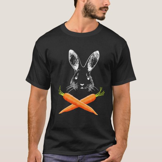 スカルラビットクロスボーンニンジン復活祭 Tシャツ (正面)