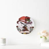 スカルラブマリッジスケルトンカップル ラウンド壁時計 (ホーム)