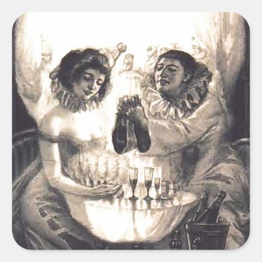 スカルラブレトロ光学錯覚 スクエアシール (正面)