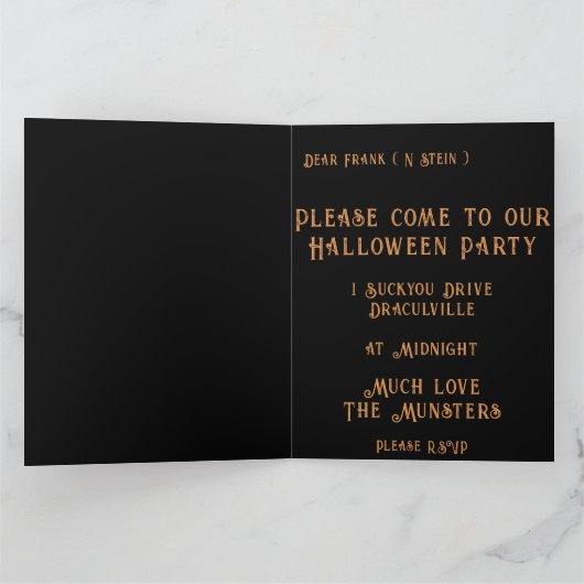 スカルリントンイラスト ハロウィンパーティー招待状 カード (内部)