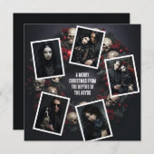 スカルリース写真ゴシッククリスマスカスタムメッセージ シーズンカード (正面/裏面)