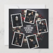 スカルリース写真ゴシッククリスマスカスタムメッセージ シーズンカード (正面)