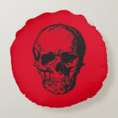 スカルレッドポップ・アートのアート ラウンドクッション (裏面)