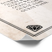 スカルレッドローズテーブルプ結婚ランのポスター席 ポスター (角)