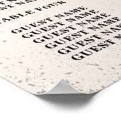 スカルレッドローズテーブルプ結婚ランのポスター席 ポスター (角)