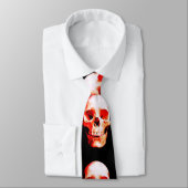 スカルレッド&ブラックアートワーク ネクタイ (タイ)