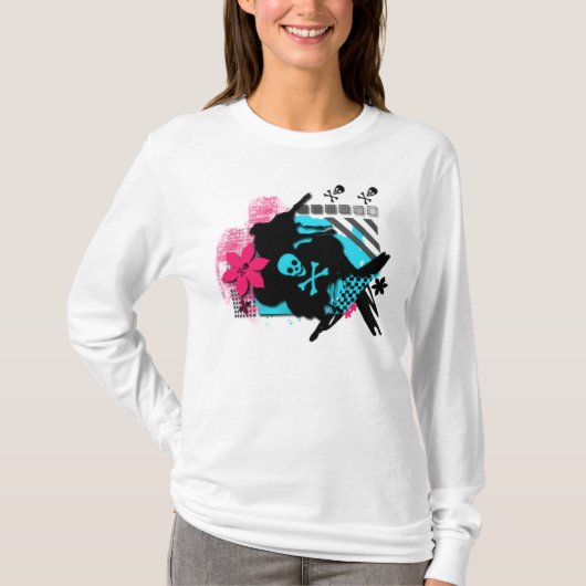 スカルレディースセーター Tシャツ (正面)