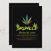 スカルンクル定義 - 大麻を吸うおじ - 面白いストーナー 招待状 (正面/裏面)