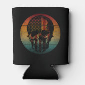 スカルヴィンテージアメリカ国旗の贈り物 缶クーラー (裏面)