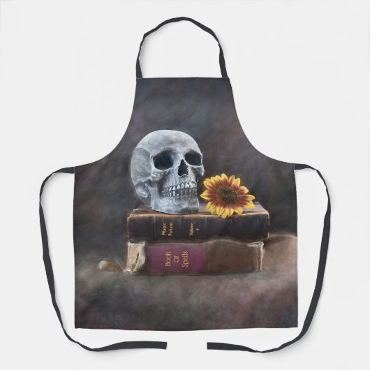 スカルヴィンテージブックスイエローサンフラワーゴシック エプロン (正面)