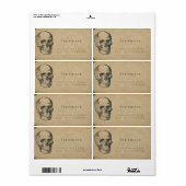 スカルヴィンテージ紙住所 シール (フルシート)