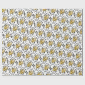 スカルヴィンテージ金ゴールド ラッピングペーパー (フラット)