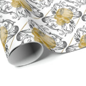 スカルヴィンテージ金ゴールド ラッピングペーパー (ロールコーナー)