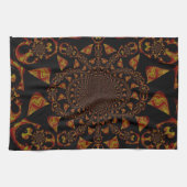 スカル万華鏡のように千変万化するパターンアートプリント キッチンタオル (横)