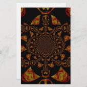 スカル万華鏡のように千変万化するパターンアートプリント 便箋 (正面/裏面)