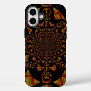 スカル万華鏡のように千変万化するパターンアートプリント iPhone 16 PLUSケース