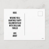 スカル不気味とカボチャリース シーズンポストカード (裏面)