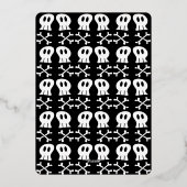 スカル不気味と幽霊ブー!ハロウィーン写真のスクリプト 箔シーズンカード (裏面)