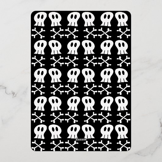 スカル不気味と幽霊ブー！ハロウィーン写真のスクリプト 箔シーズンカード (裏面)