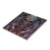 スカル不気味な超現実的ホラーアート タイル (側面)