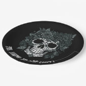 スカル不気味のハロウィーンの骨の日 ペーパープレート (アングル)