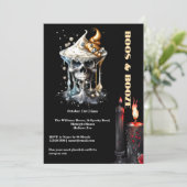 スカル不気味カクテルブラックキャンドルゴシック風シック 招待状 (スタンド正面)