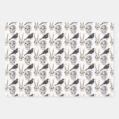 スカル不気味スネークブラックレイヴンカラス ラッピングペーパーシート (正面3)