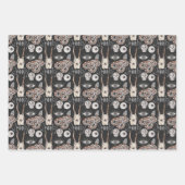 スカル不気味スネークブラックレイヴンカラス ラッピングペーパーシート (正面)