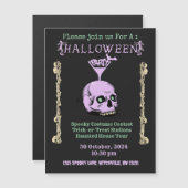 スカル不気味ハロウィン招待状磁気カード (正面/裏面)