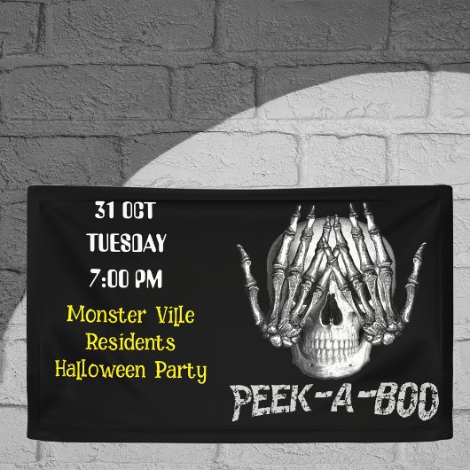 スカル不気味ハロウィーンコミュニティファミリー 横断幕