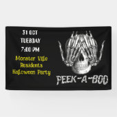 スカル不気味ハロウィーンコミュニティファミリー 横断幕 (横)