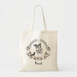 スカル不気味リースレイヴントリックまたはトリート トートバッグ