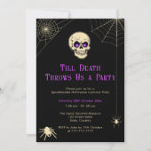 スカル不気味大人ハロウィーンの衣装パーティー 招待状 (正面)