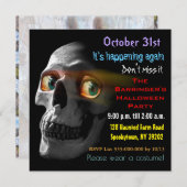 スカル不気味怖いハロウィーン 招待状 (正面/裏面)